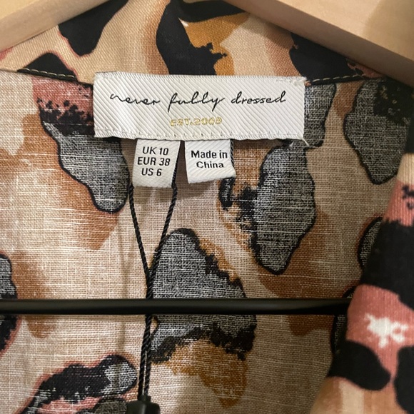 NEVER FULLY DRESSED linen brooklyn dress. Leopard print. Size US 6 - Picture 5 of 5